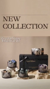 Crystal Stone Aroma Diffuser with Essential Oils | Natural Crystal Fragrance | Long-Lasting & Elegant