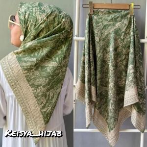 Hijab Segiempat Motif Pegunungan/Jilbab Voal premium