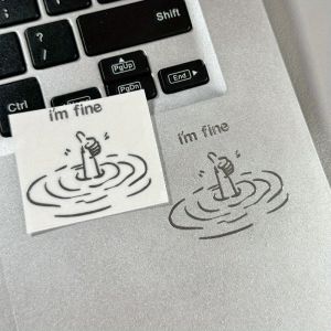 IM Fine Funny Sarcastic and Unique Style Stickers - High-Gloss Paper Laptop Stickers with a Humorous "IM Fine" Design Easy to Peel and Stick Suitable for DIY Tech Accessories (Disposable Use).