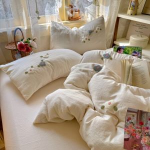 susan | Simple Style Linen Embroidery Bedding 3-Piece Set