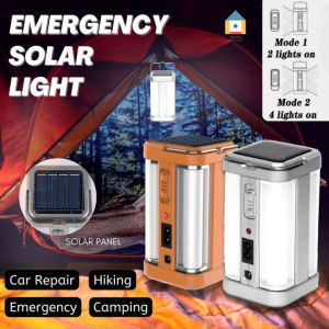 【Malaysia Spot Sale】1000W Lampu Solar Light Camping Light Lantern Solar Powered LED Camping Lantern Rechargeable Camping Lamp Security Lights Outdoor Emergency Lamp Portable table light Hiking Emergency light