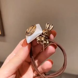 Dây Cột Tóc Hình Gấu Kim Loại Thời Trang Cho Nữ