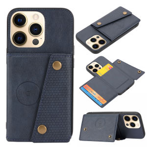 Card Pocket Flip Phone Case For iPhone 17 15 16 Pro 14 13 12 11 Pro Max Air 16E Plus Holder Kickstand Shockproof Phone Cover