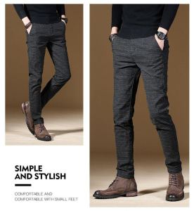 Cozy Up Men Plaid Pants Spring Autumn Elasticity Male Classic Business Casual Trousers Full Length