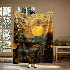 Potdemiel | Gustav Klimt Ultra-Soft Fluffy Flannel Blanket Super Cozy Lightweight Bed Blanket for Halloween Sofa Bed Christmas