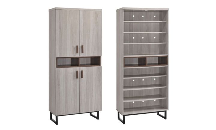 Furniture Amart] Door Modern Maple White Tall Shoe Cabinet Rack