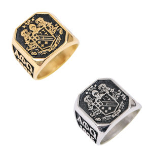 APO Stainless Steel Ring for Men Square Fashion Ring Gift Size 7-13