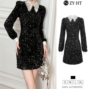 ZYHT EraVogue Womens Dresses Black Dresses Sequin Dresses Long Sleeve Dresses Formal Party Dresses Banquet Dresses Work Dresses 21453