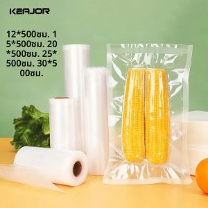 ถุงบรรจุภัณฑ์สูญญากาศ 500 ซม./ม้วน ถุงเก็บอาหารสูญญากาศ ถุงเก็บอาหารสด รักษาความสดได้นาน ถุงซีลแบบม้วนสำหรับเครื่องซีลสูญญากาศในครัว