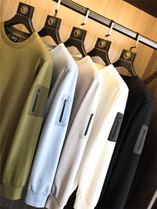 Laser Pressed Sleeve Pocket Hoodie Casual round Neck Long Sleeve Sweatshirt Fashionable Spring Base Layer for ODM Company