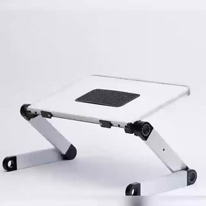 Giá Đỡ Máy Tính Xách Tay Bằng Hợp Kim Nhôm Gấp Gọn Di Động Cho Bàn Làm Việc Và Giường Ngủ Giá Đỡ Chống Trượt Cho Máy Tính Xách Tay 11-17 Inch Đen/Trắng