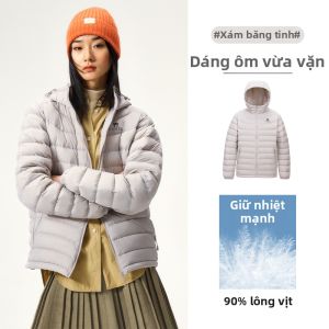 CAMEL | Áo Khoác Lông Vũ Có Mũ Dạng Nhẹ Mới
