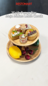 Round Cake Tray / Display Kue RESTOMART Rubberwood (1585070)