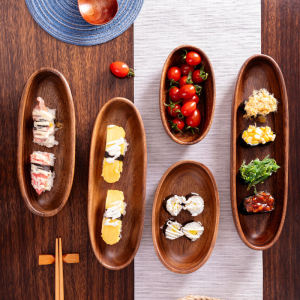 South American Walnut Boat-Shaped Bowl Creative Wooden Salad Fruit Bowl Solid Wood Dish Swan Plate Photography Props Ins