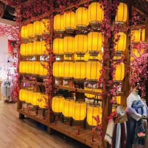 Chinese Style Yellow Red Lantern Outdoor Waterproof Chinese Style Three-Piece String Han Dynasty Photo Props Lantern Wall Decoration