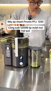 Máy ép trái cây nhanh cao cấp Promix PFJ-1250 - 1250W - Động cơ êm và bền bỉ - Lưới ép 3 tầng lọc - 5 tốc độ ép bảo hành