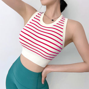 HUIESON Bra Olahraga Seamless ลายที่มีแผ่นคงที่สำหรับโยคะและการออกกำลังกาย