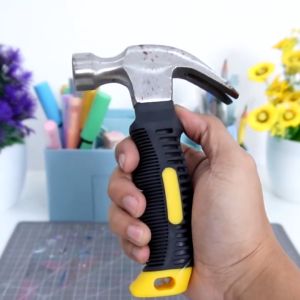 Palu Ketok Kambing Mini Palu Gagang Karet Fiber Pendek Palu Kambing Claw Hammer Cebol Alat Perkakas