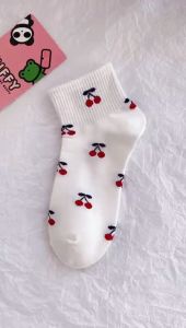 Zaman Now: Kaos Kaki Red Cherry & Kaos Kaki Pendek Fashion Ala Korea