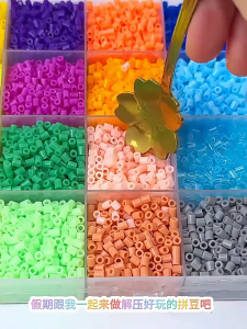 Oldlaiben DIY Perler Beads Fuse Beads Kit Toy Children Puzzle 3D Craft 12000 PCS with Toolkit Kids Handmade Gift