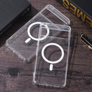 เคสโทรศัพท์กันกระแทกสำหรับ Samsung Galaxy A54 A55 A35 5G แข็งแบบใสดึงดูดโรงแรมหรูในกรณีแม่เหล็กสำหรับ Magsafe เคสชาร์จแบบไร้สาย