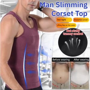 Tummy Control Sculpting Body Vest Man Slimming Adjustable Corset Top Sleeveless Shapewear