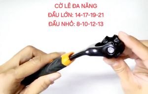 Cờ Lê Đa Năng Đầu Vặn Xoay 360° Các Size 8-10-12-13-14-17-19-21mm Cán Thép Bọc Nhựa Chống Trơn Trượt