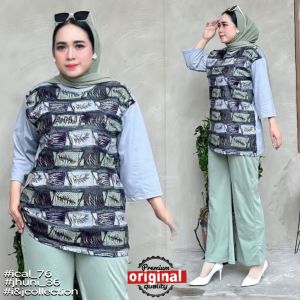 One Set Wanita Kaos Oversize Setelan Lanicha Terbaru Pakaian Set
