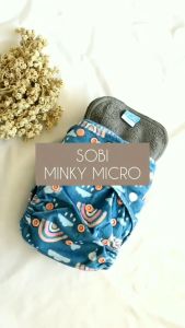 POPOK BAYI CLOTH DIAPER/ CLODY SOBI MINKY SNAP BISA DICUCI DAPAT 2 INSERT MICROFIBER UNTUK BB 5-17KG