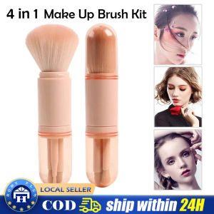 【Local delivery】 4pcs/set Travel Portable Makeup Brushes Set Eyeshadow Brush Lip Cosmetics For Face Makeup Brush Kit