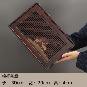 2025 New Home Use Tea Tray Storage Drainage Small Size Luxury Gongfu Tea Set Bamboo Material Simple Shape Japanese Style