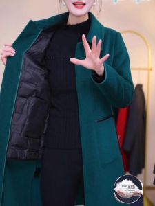 MAIMEI | Detachable Down Lining Double-Faced Wool Coat for Women