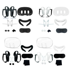 10 in 1 Silicone Cover Set VR Shell Cover Controller Grip Cover Face Cover Rocker Cap for Meta Quest 3 VR Headset