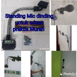 Standing Mic dinding elegan murah praktis berkualitas sudah di lengkapi fisher Dan sekrup tingal bor pasang