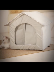 Outdoor Stray Cat House Weatherproof Foldable Puppy Pet House Outdoor Indoor Grey Feral Cat Shelter Insulated Pet Shelter Pet Cave Sleeping Beds Tent Universal Four Seasons