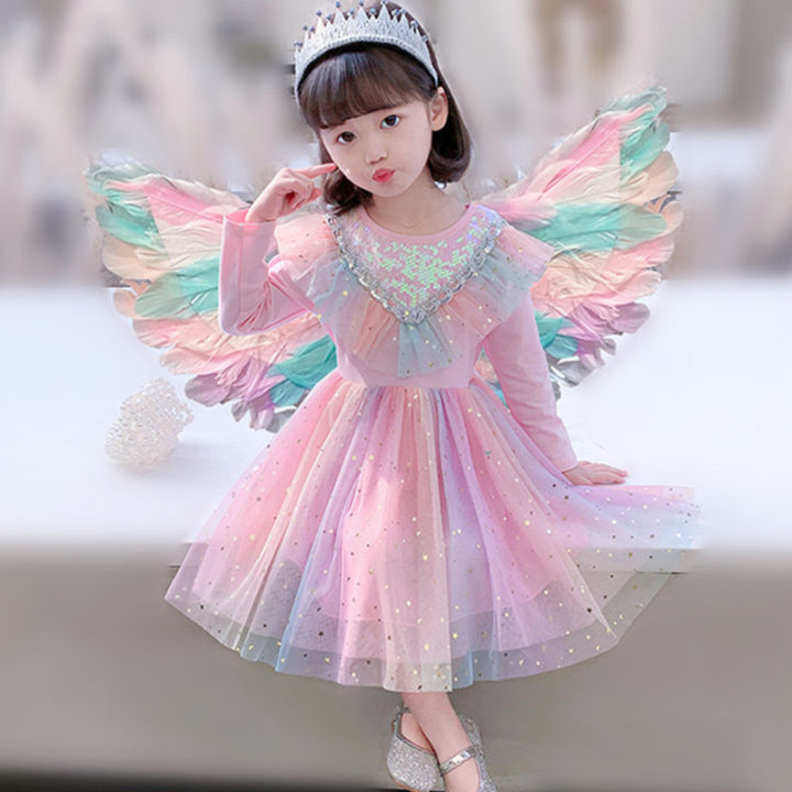 Kacily]Bé gái 1-8 tuổi váy công chúa mới váy lưới bé gái váy đầm dự tiệc  cho bé | Lazada.vn