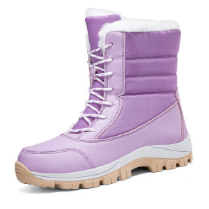 Northeast Snow Boots Womens High-Top Waterproof Non-Slip Velvet Thickening Harbin Warm-Keeping and Cold-Proof Cotton Shoes Winter minus 40 Degrees