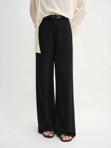 DUSHU | Plus Size Elastic Waist Wide Leg Casual Pants