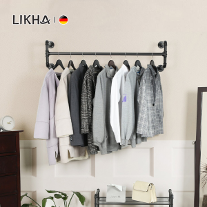 LIKHA Metal Coat Hat Rack Detachable Sampayan Wall-mounted Clothes Hanger Rod Drying Racks Storage Hanger
