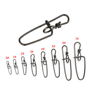 50PCS 0# - 7# Stainless Steel Double Insurance Inside Lock Pin Fishing Quick Snap Ringlock Hard Soft Lure Streamer Fly Connector