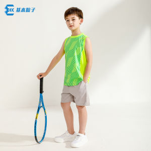 Quick Dry Particle Childrens Badminton Suit Summer Sport Vest Set Sleeveless Training Top Polyester Elastic Fiber Fitness Clothing