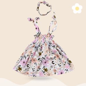 DRESS YESHA by MIAGI BAJU BAYI PEREMPUAN BAHAN KATUN RAYON INCLUDE HEADBAND 3-18 BULAN