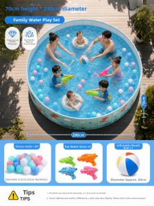 CHEORLIAN | Extra Large Foldable Kids Swimming Pool
