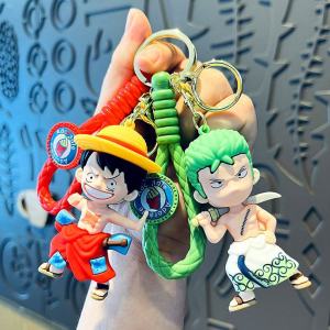 Gantungan Kunci One Piece Luffy 3D Karakter Kartun Ace Zoro Law Keychain