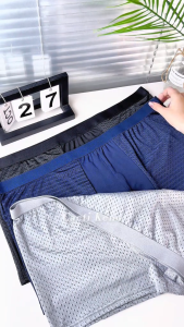 Cacti Keno Plus Size Underwear Mens Ice Silk Mesh Boxer Mens Original Boxer Shorts Modal Breathable Plus Size 5XL-8XL