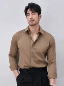 HLS&Huilishi Men Slim Fit White Business Long Sleeve Shirts Stretch Wrinkle Free Breathable Formal Commute Button Down Shirt