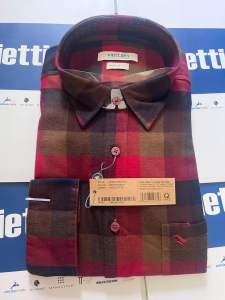 (6P0451) Áo sơ mi Việt Tiến tay dài vạt bầu form rộng vải 100%cotton dày dặn