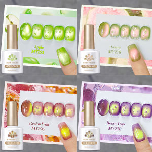 BORN PRETTY 10ml ฤดูร้อนผลไม้แมวแม่เหล็กเจลเล็บ 2025 ใหม่ Guava ลูกปัดแก้วกึ่งถาวรเล็บเล็บสีเขียว