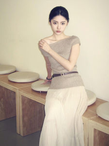 BINKAFENNY | Summer Ice Silk Short Sleeve Top and Pleated Mini Skirt Two Piece Set Light Maturity Commute Style Korean Version High Waist Long Dress