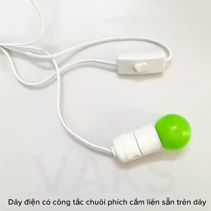 Dây nối có công tắc vuông ON/OFF cắm đèn bàn điện tiêu chuẩn. 15m và 3m